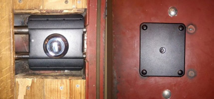 Установка накладного замка на металлическую дверь